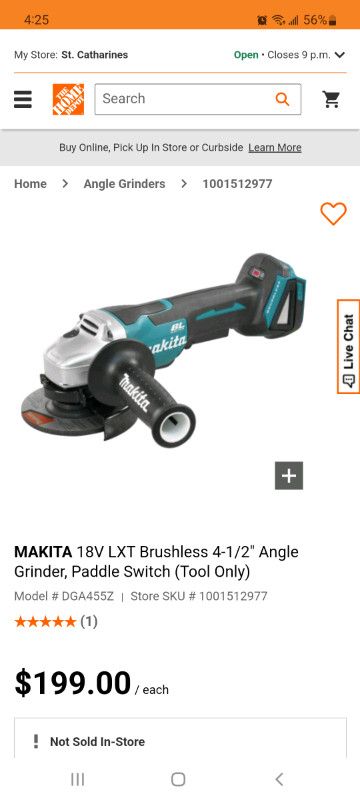 4.5 inch makita Cordless angle grinder for sale  