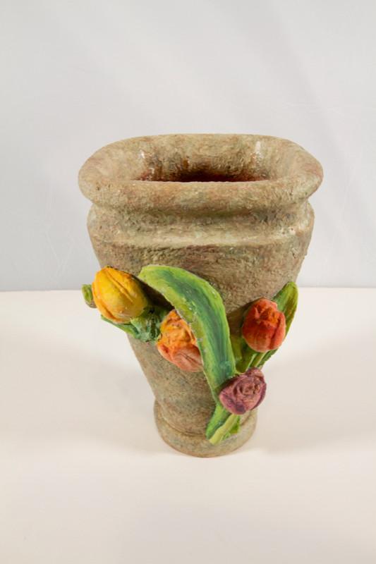 Sculpted Roses Indoor/Outdoor Terracotta Vase - 9" High in Home Décor & Accents in Bedford - Image 3