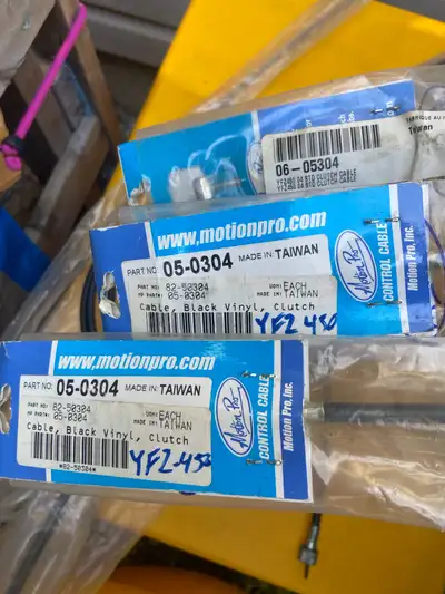 New old stock Yamaha yzf450 clutch cables $20 each, located in Quispamsis NB, for early 2000’s model...