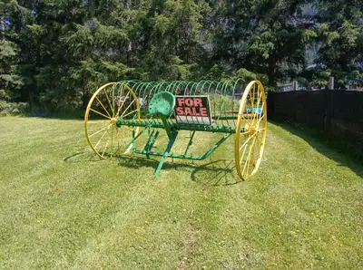 antique horse drawn hay dump rake for cash or  trade, View more