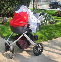 Stroller Uppababy Vista: toddler seat, newborn insert, bassinet