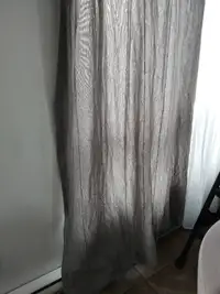 4 panneau de rideaux gris en coton 100%