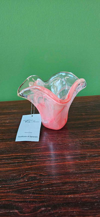 Beautiful Murano pink glass vase