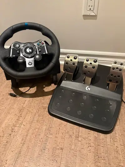 Selling barely used logitech g923 racing wheel and pedals. comes with all original cables, no issues...