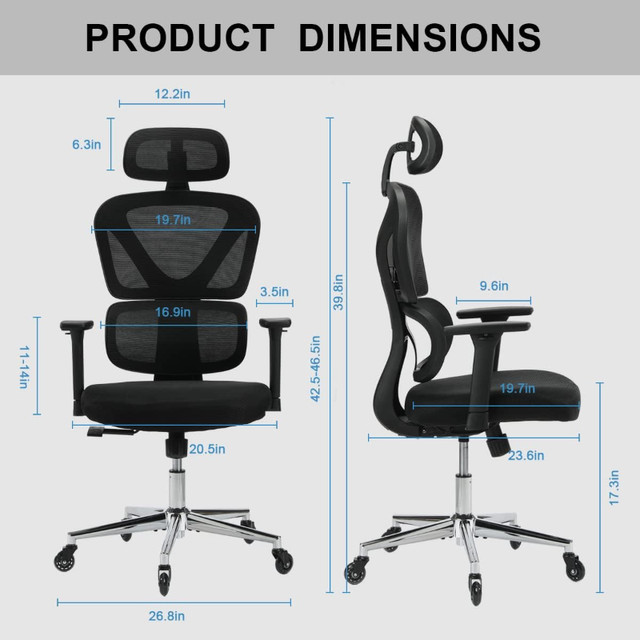 Sytas Ergonomic Home Office Chair | Computer Chair in Chairs & Recliners in Kitchener / Waterloo - Image 3