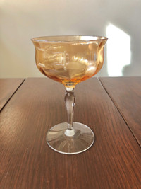 Lustreware Peach Coupe Barware Vintage Stemware Glass Single