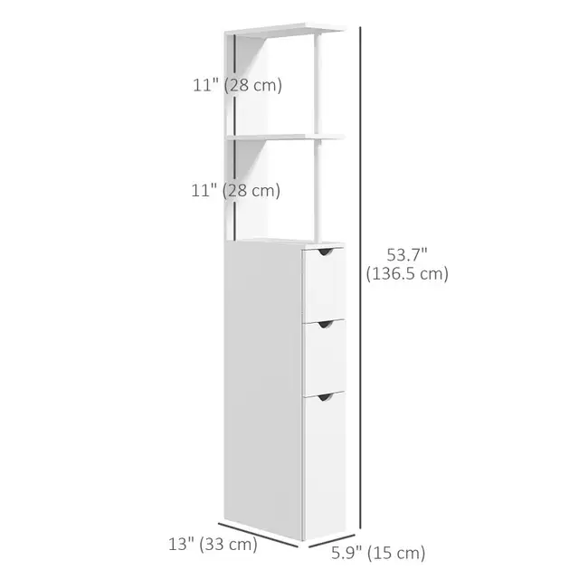 Tall Bathroom Storage Cabinet, Narrow Bathroom Cabinet with Draw in Bookcases & Shelving Units in Markham / York Region - Image 3