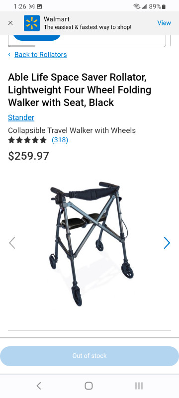 Stander space saver Rollator in cobalt blue. Brand new in box in Health & Special Needs in City of Halifax