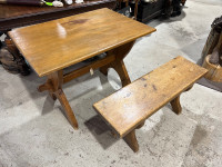 Quebec primitive table and bench 