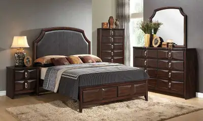 Modern Queen Bedroom Set – Bed Frame with Dresser & Night Tables, View more