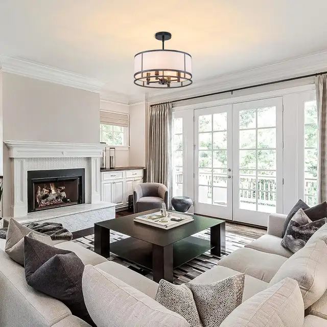 15.7" Modern Drum Chandelier for Dining Room, Kitchen, Entryway, in Indoor Lighting & Fans in Oshawa / Durham Region - Image 8