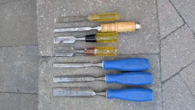 Set of 7 Hand Chisels - Marples, fuller etc, View more