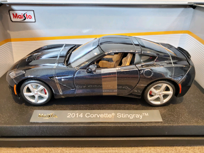 BNIB #36212 1:18 Diecast Maisto 2014 Chevrolet Corvette C7 Black Metallic