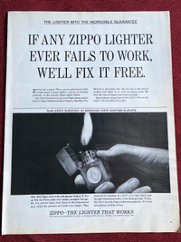 1965 Zippo Lighter Original Ad