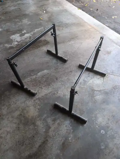 Ikea Adjustable Desk Legs and solid wood tabletop, View more