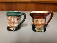 Royal Doulton miniature mugs features Mr. Pickwick and Old Man C