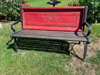 GMC tailgate cast iron bench