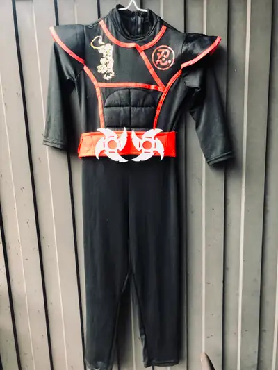 Ninja Black and Red Halloween Costume Cosplay for Kids Size S, View more