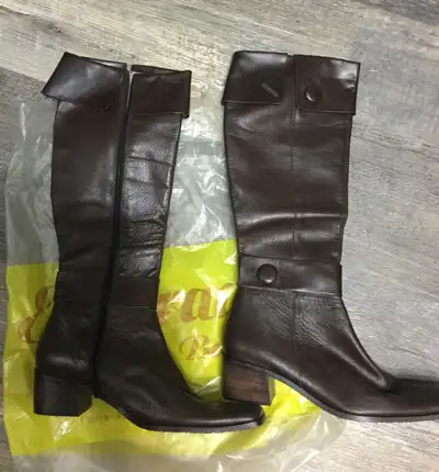 Boots upper Leather sole (New) women knee high & over ankle high, View more
