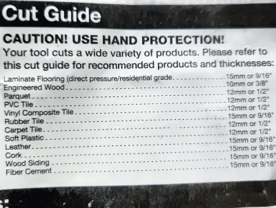 This “Stay Sharp” laminate cutter is a one owner, one home project tool. It was purchased to install...