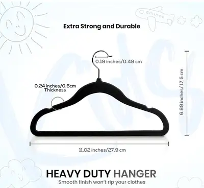 Brand New Kids Velvet Hangers, View more