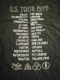 Led Zeppelin Concert Shirt. 1977.