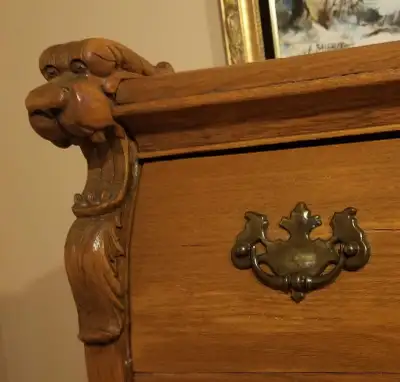 ANTIQUE TIGER OAK SERVER / BUFFET, View more