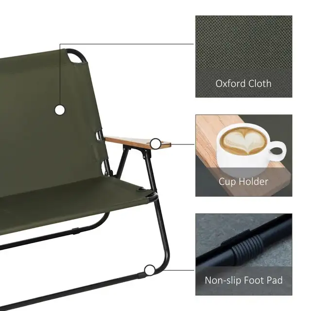 Portable loveseat Folding Chair, Loveseat Camping Chair in Patio & Garden Furniture in Markham / York Region - Image 7