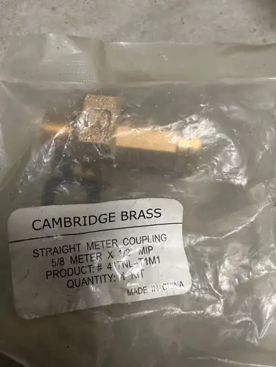 Brass Meter Coupling for 5/8” Meter x 1/2” MIP