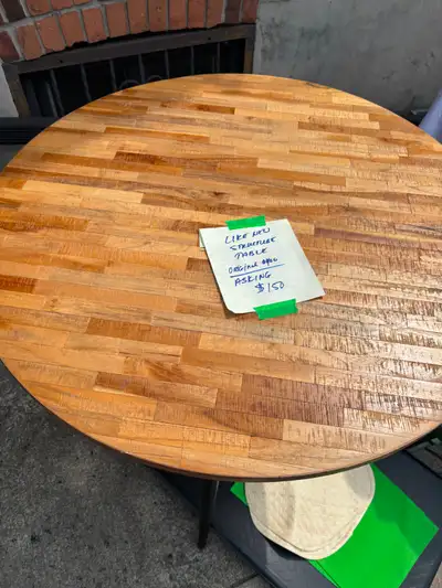 Beautiful reclaimed wood round nook table from Structube, View more