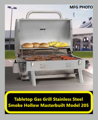 (NEW) Tabletop Gas BBQ Grill Stainless Steel (Masterbuilt 205)