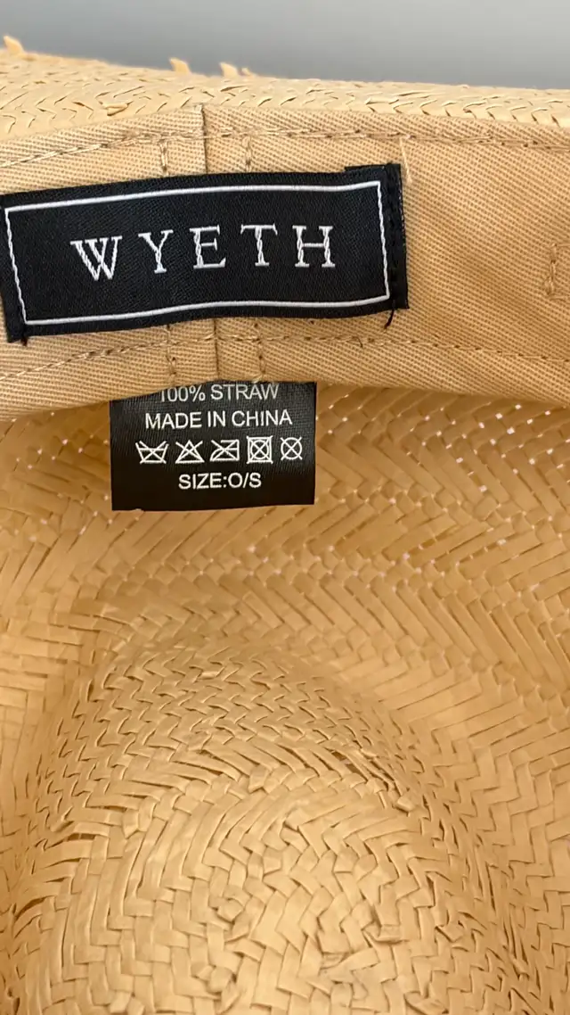 WYETH Wide Brim Straw Sun Hat with Leather Chin Strap – OS in Other in Barrie - Image 5
