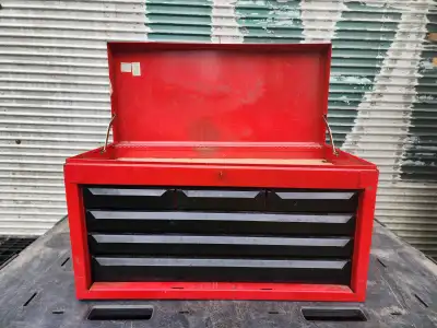 6 Drawers Red  With Black Sliding Drawers Tool Chest, View more