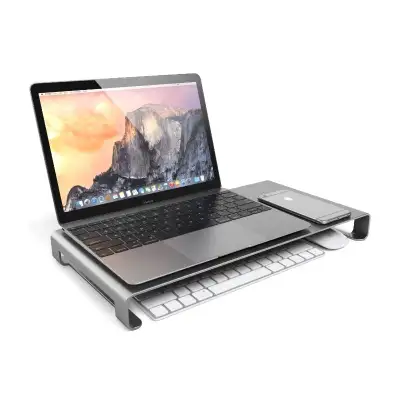 High Quality Universal Aluminum Unibody Monitor / Laptop Stand (Space Gray) Dimensions: 15.6 (L) x 8...