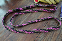 Pink/black paracord neck rope for horse riding