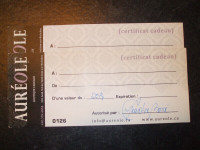 Certificats-Cadeaux Boutique OREOLE (St.Jean)