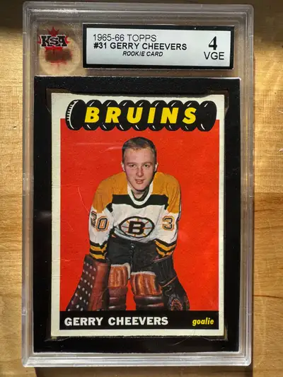 1965-66 Topps Gerry Cheevers rookie card, View more