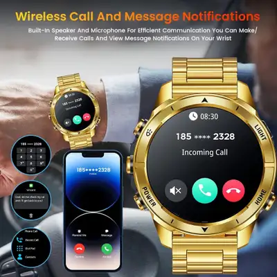 New Men LED Flashlight, Smartwatch, IP68 Waterproof, Bluetooth 5, View more