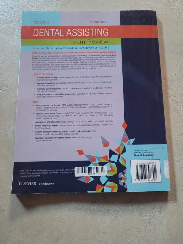 Mosby's Dental Assisting Exam Review 3rd Edition  in Textbooks in Barrie - Image 2