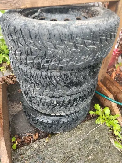 Like New 175/65R14 Blacklion Icepioneer Winter Tires on 4 Bolt Toyota Steel Rims Less than 200kms on...