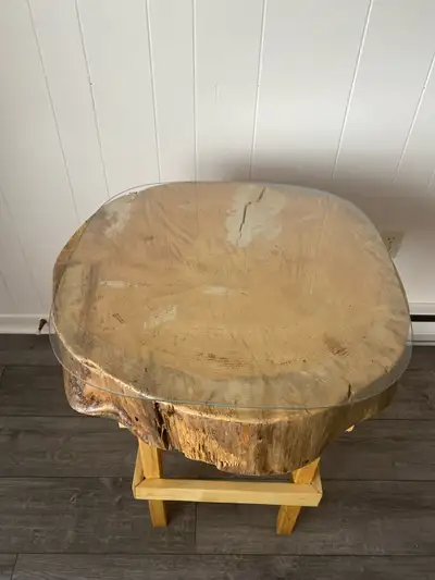 Solid wood table, good condition.