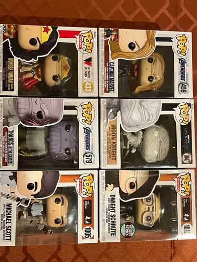 Funko Pop (Captain Marvel/Wonder Woman/Thanos/Moon Knight/Dwight, View more