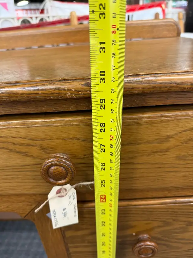vintage solid oak sideboard  in Hutches & Display Cabinets in Edmonton - Image 10