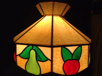 STAIN GLASS SWAG 8 - SIDED PEAR / APPLE LIGHT FIXTURE & EXTRA'S