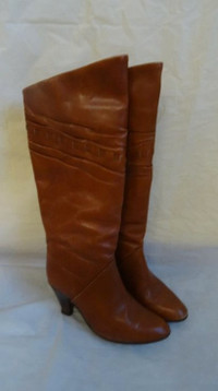 WOMEN'S BOOTS "Pablito" Leather Knee High Boots Size 8 Vtg
