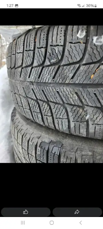 205/55/16 michelin x-ice snow tires on black steel rims ,bolt pattern 5x120 was off a 2011 bmw 3 ser...
