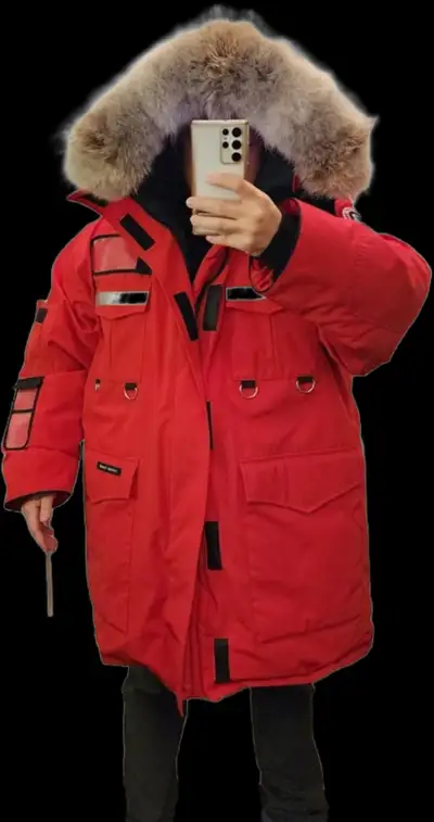 For Sale here is a Canada Goose Resolute red parka size Large men's, for extreme cold weather in exc...