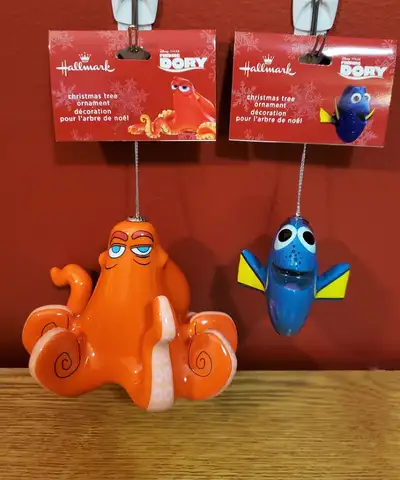 Hallmark Disney Finding Dory & Hank  Decoupage Ornaments - NEW, View more