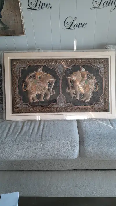Large Vintage Burmese Kalaga Tapestry, View more
