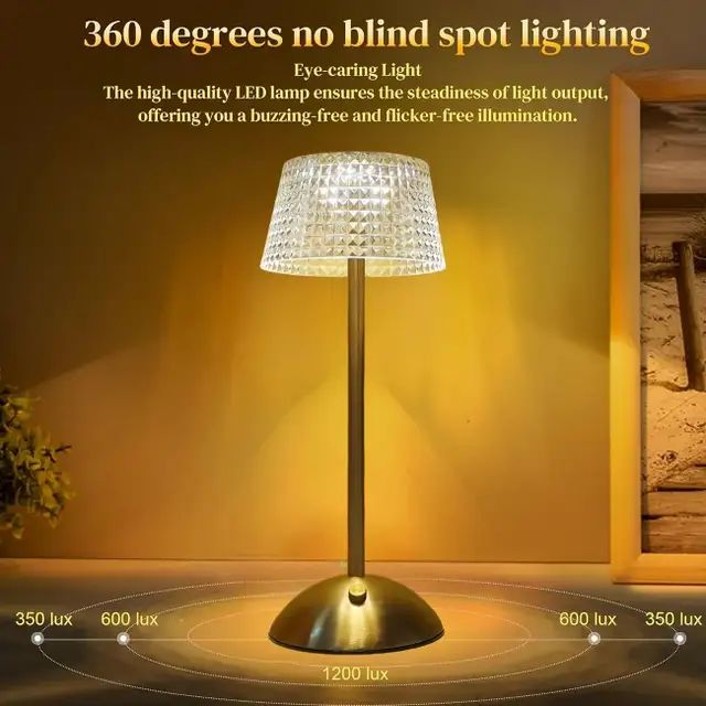 Rechargeable Vintage Crystal Table Lamp in Dining Tables & Sets in Markham / York Region - Image 2